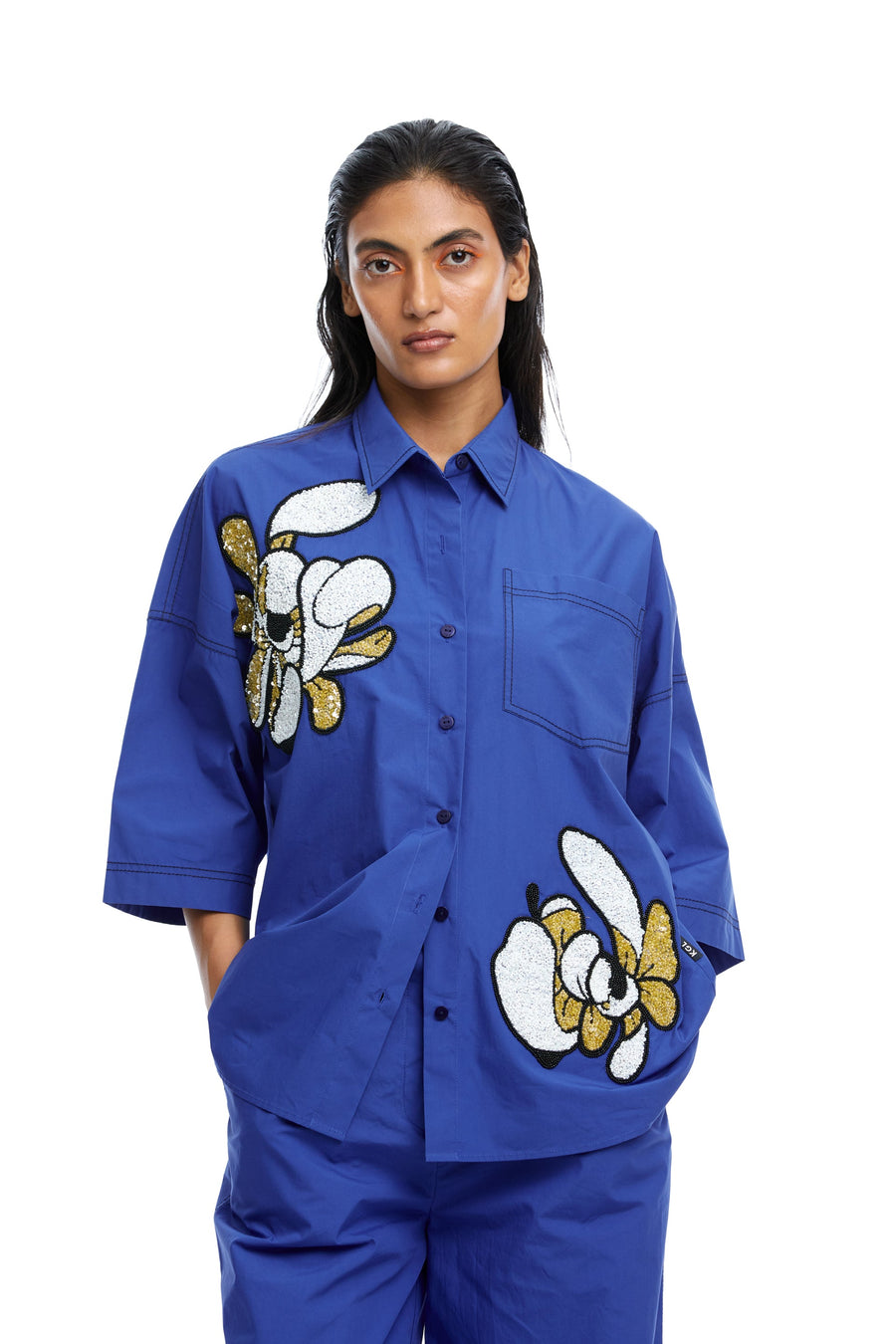 'Warped Vine' Embellished Shirt - Kanika Goyal Label