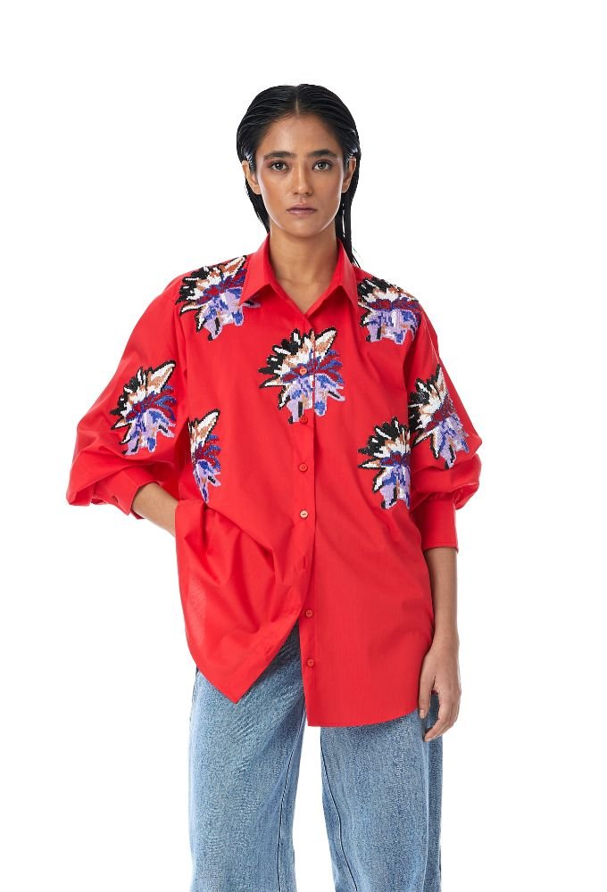 ‘Zinnia' Embellished Shirt - Kanika Goyal Label