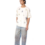 DIAMANTE' EMBELLISHED DENIM PANTS
