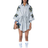 ‘MEI’ Embellished Shirt Dress