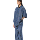 DUSKEI' EMBELLISHED DENIM PANTS