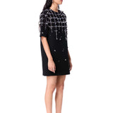 BLEU FRAY EMBELLISHED DRESS