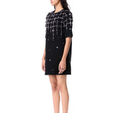 BLEU FRAY EMBELLISHED DRESS