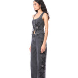 PETAL PUNK' EMBELLISHED DENIM VEST