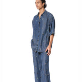 DUSKEI' EMBELLISHED DENIM SHIRT