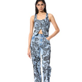 PAISFLARE' EMBELLISHED DENIM PANTS