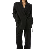 Obsidian Front Tie-Up Blazer