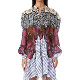 Peonies Retro' Print Dress