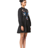 'GOLDRIFT' EMBELLISHED LINEN DRESS