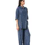 DUSKEI' EMBELLISHED DENIM SHIRT