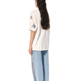 DIAMANTE' EMBELLISHED DENIM PANTS