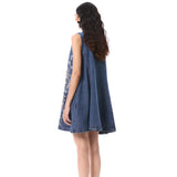 LARKSPUR' EMBELLISHED DENIM DRESS