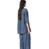 DUSKEI' EMBELLISHED DENIM SHIRT