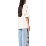 DIAMANTE' EMBELLISHED DENIM PANTS