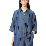 ELIX' EMBELLISHED DENIM SHIRT