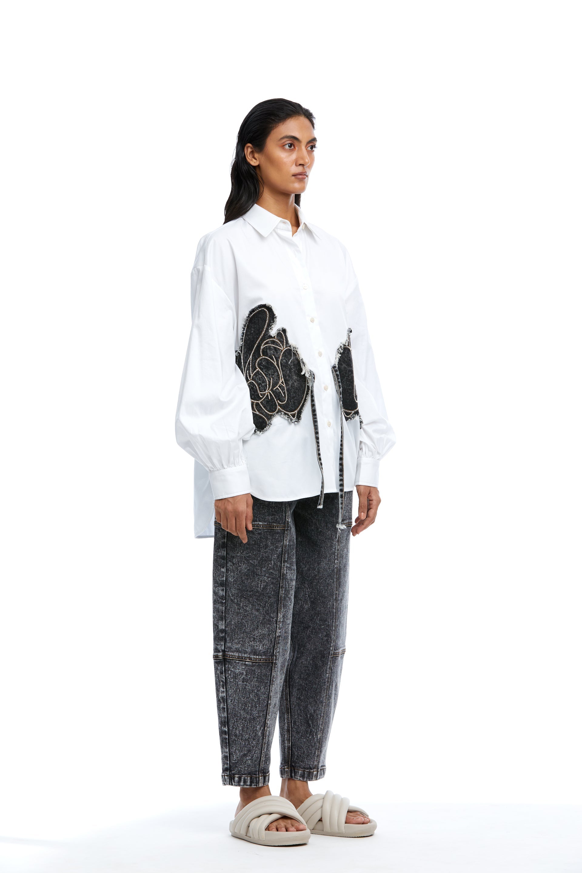 Algae' Barrel Denim Pants - Kanika Goyal Label