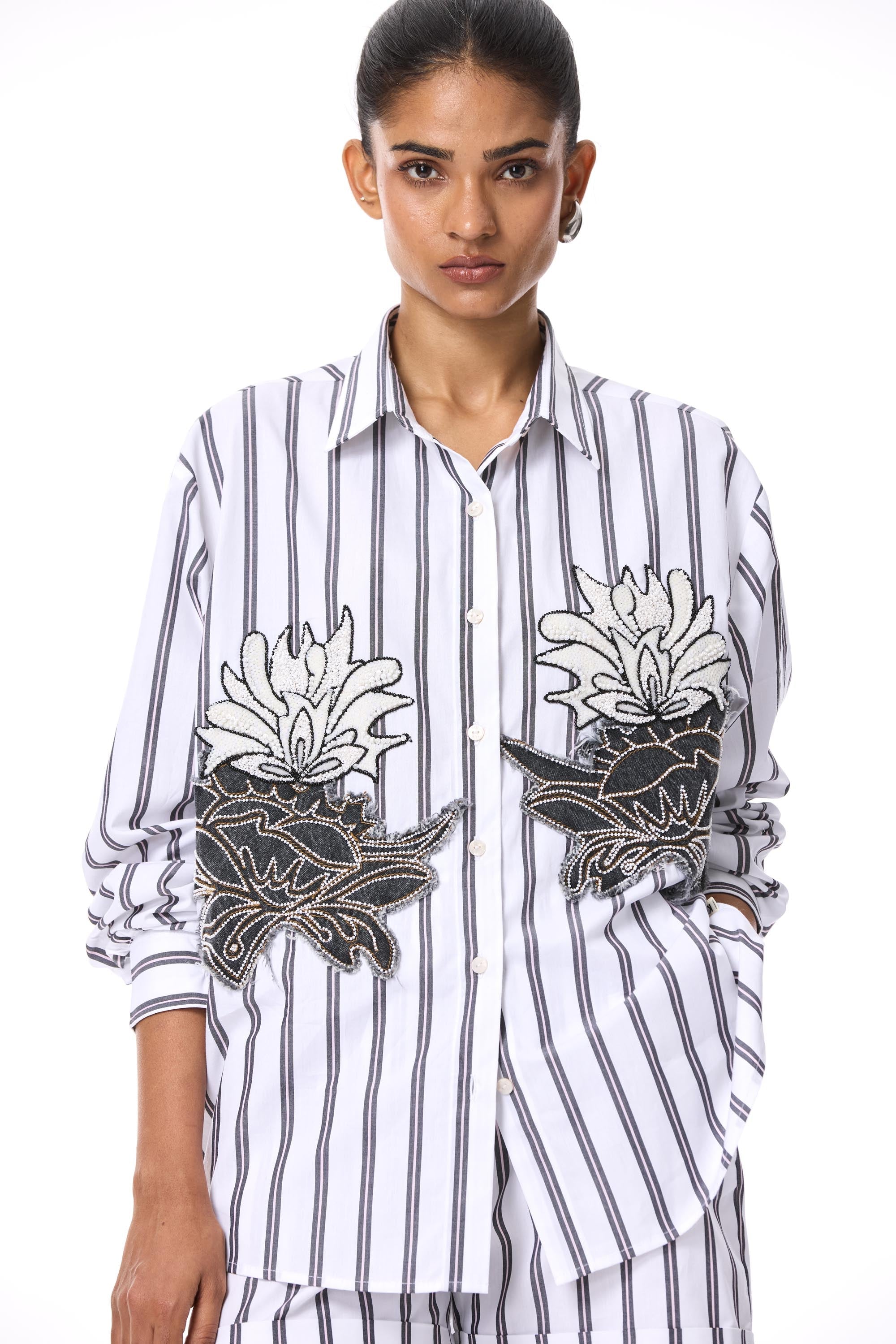 'ASH FALL' EMBELLISHED SHIRT - Kanika Goyal Label