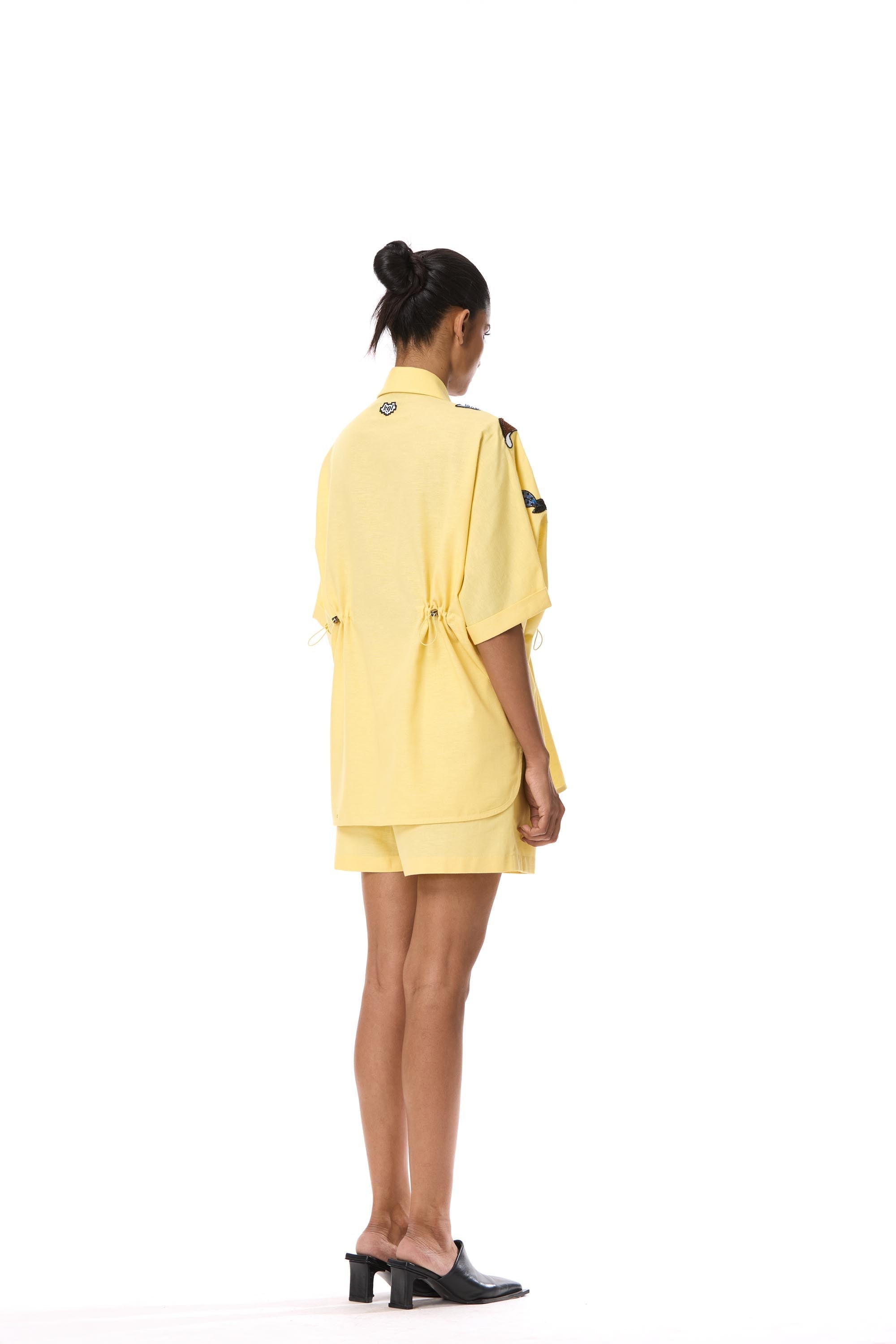 'ASTRAL KNOT' EMBELLISHED LINEN TOP - Kanika Goyal Label