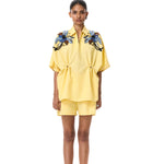 'ASTRAL KNOT' EMBELLISHED LINEN TOP - Kanika Goyal Label