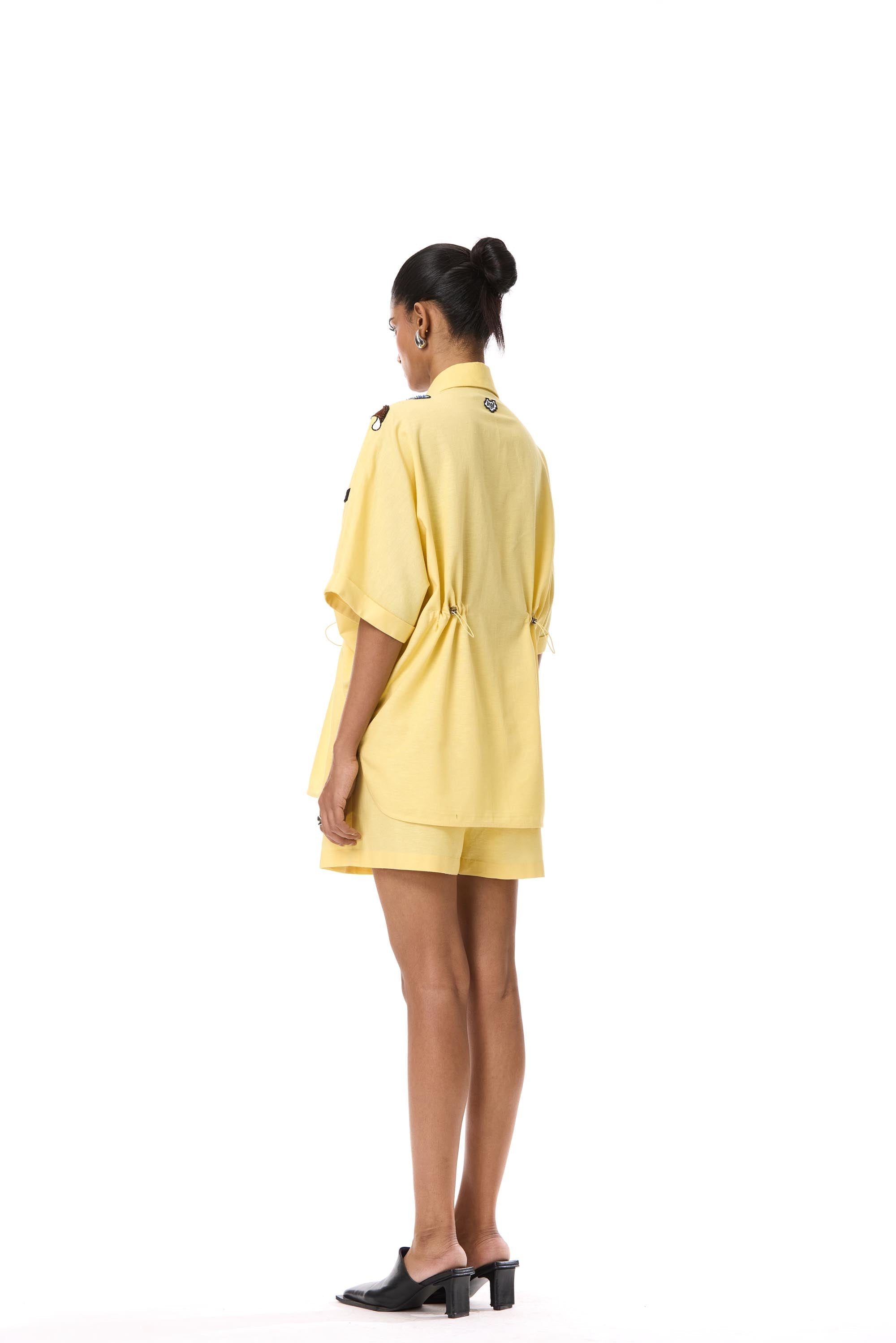 'ASTRAL KNOT' LINEN SHORTS - Kanika Goyal Label