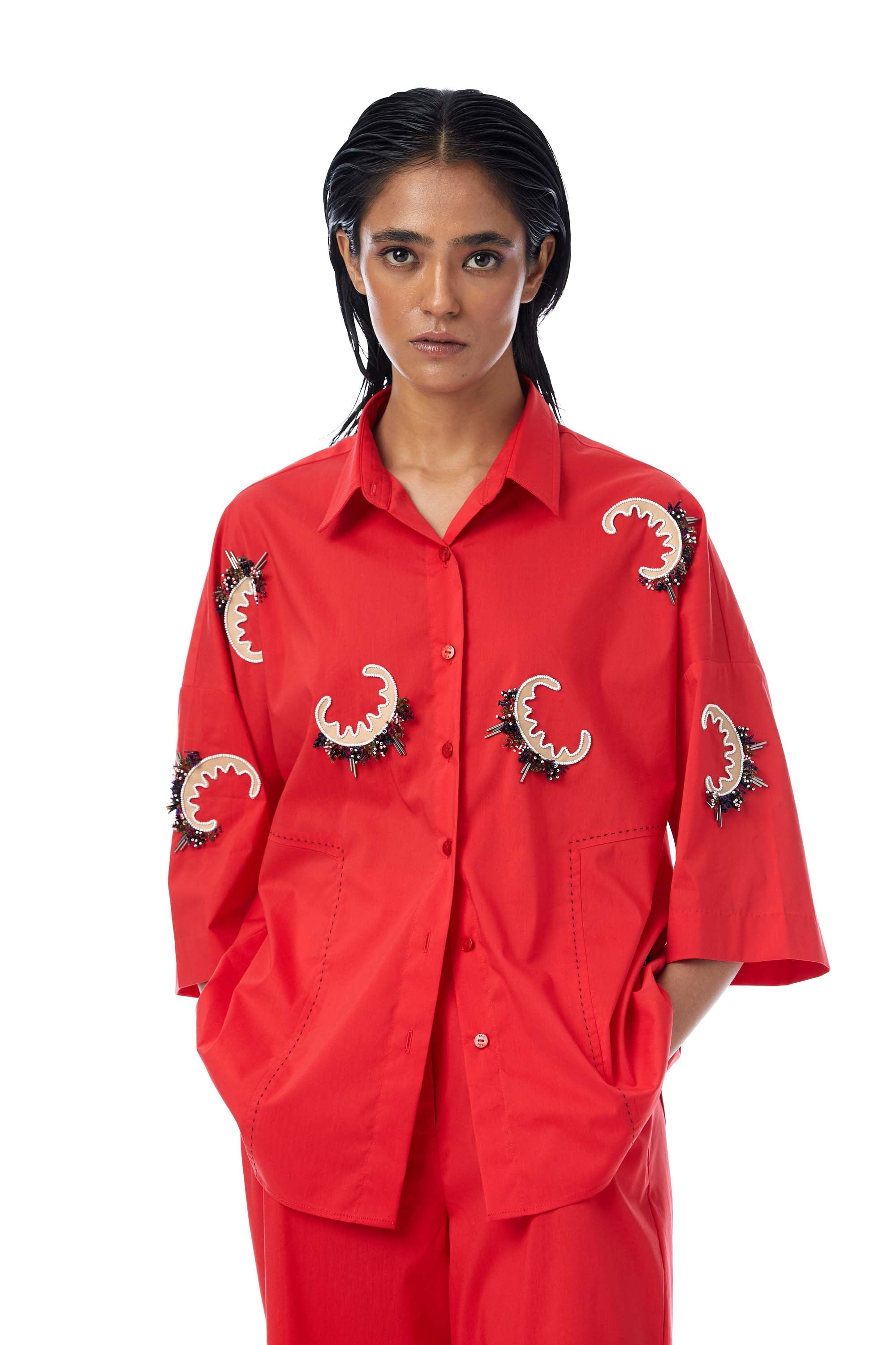 ASTRID' Embellished Shirt - Kanika Goyal Label