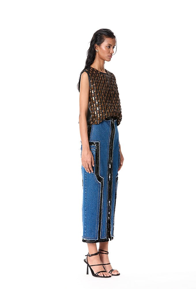 AXIRA' Embellished Top - Kanika Goyal Label