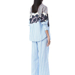 Black Rose' Pin Striped Hand - Embellished Shirt with Pants - Kanika Goyal Label