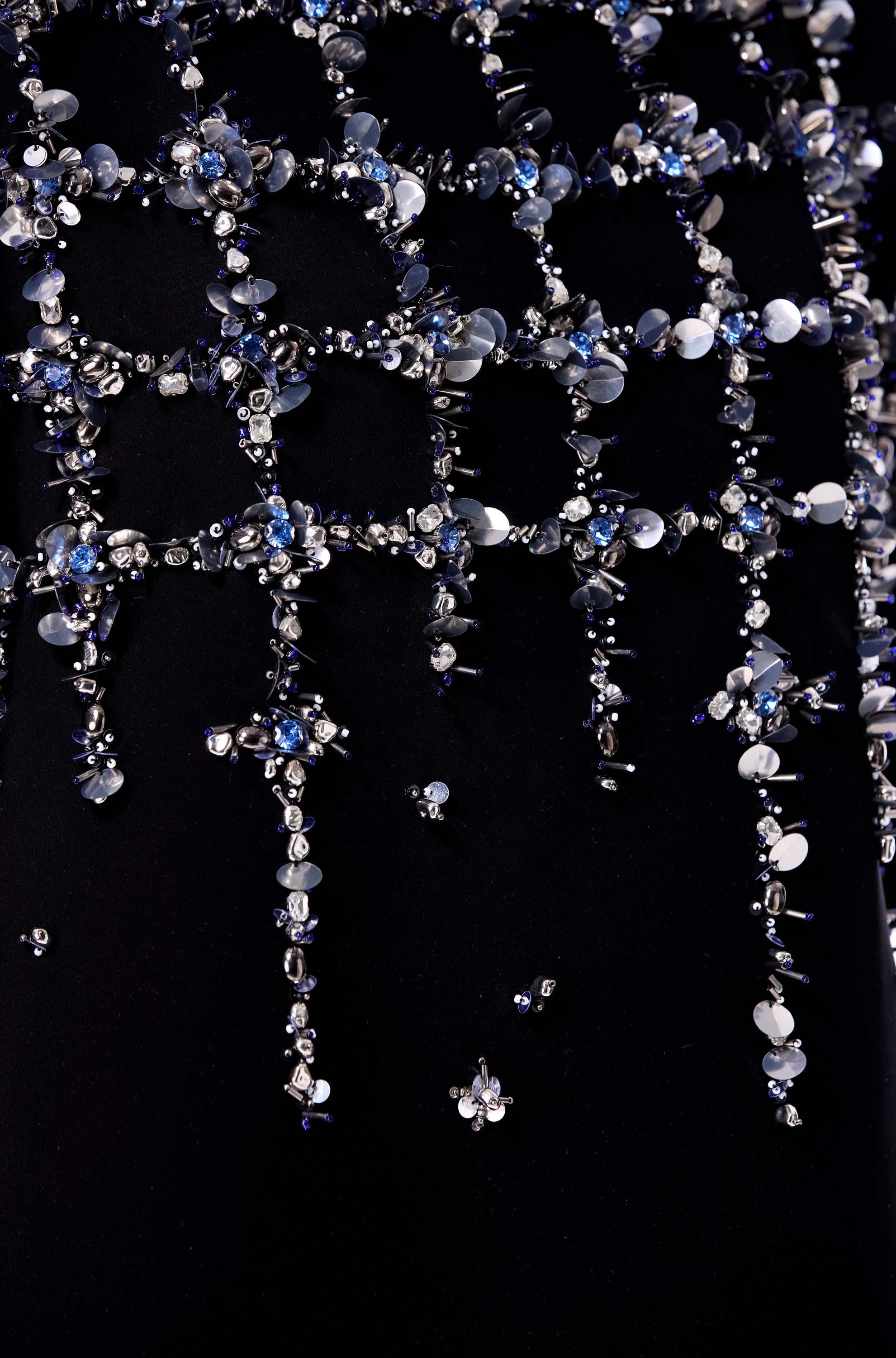 BLEU FRAY EMBELLISHED DRESS - Kanika Goyal Label