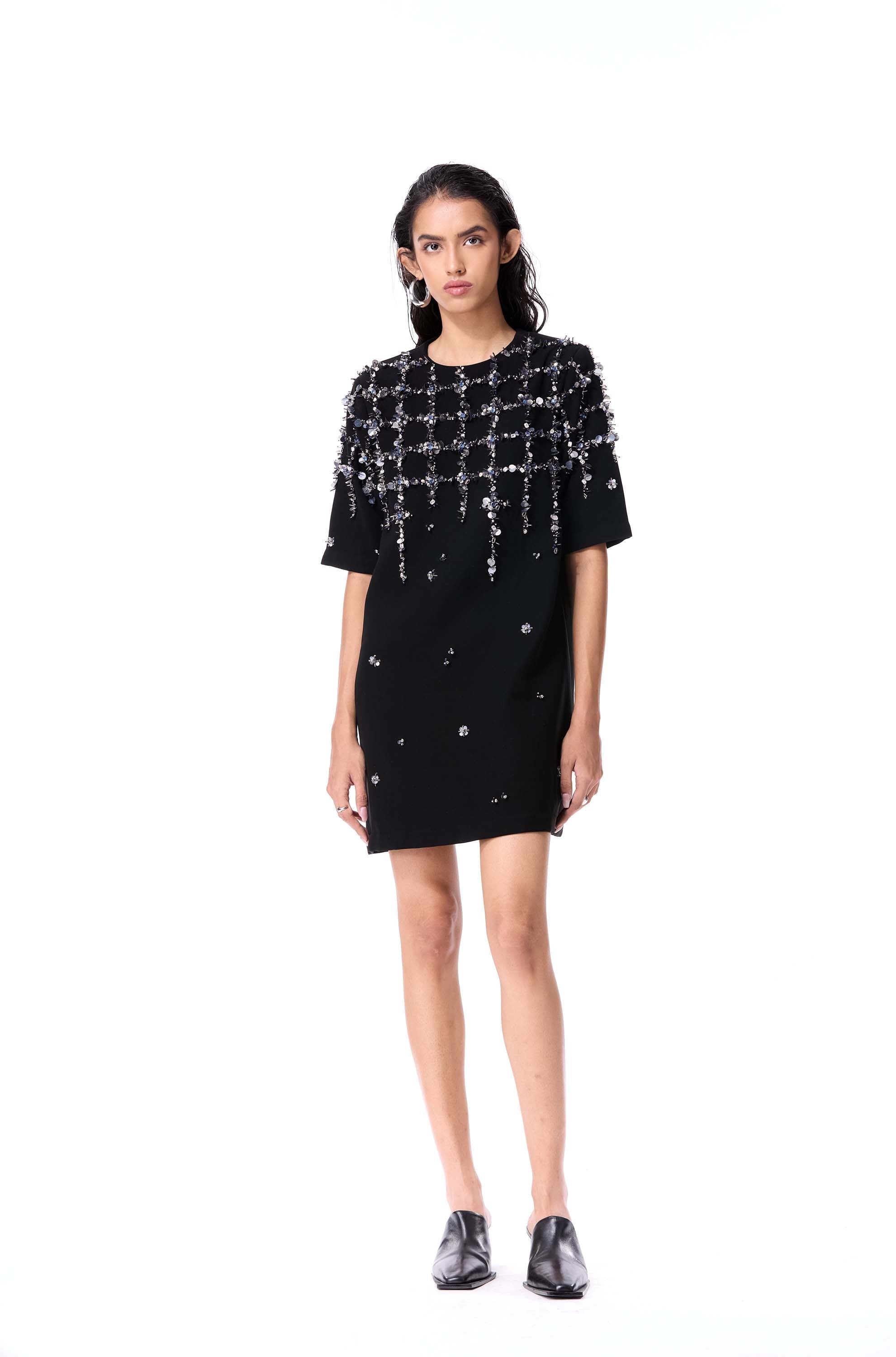 BLEU FRAY EMBELLISHED DRESS - Kanika Goyal Label