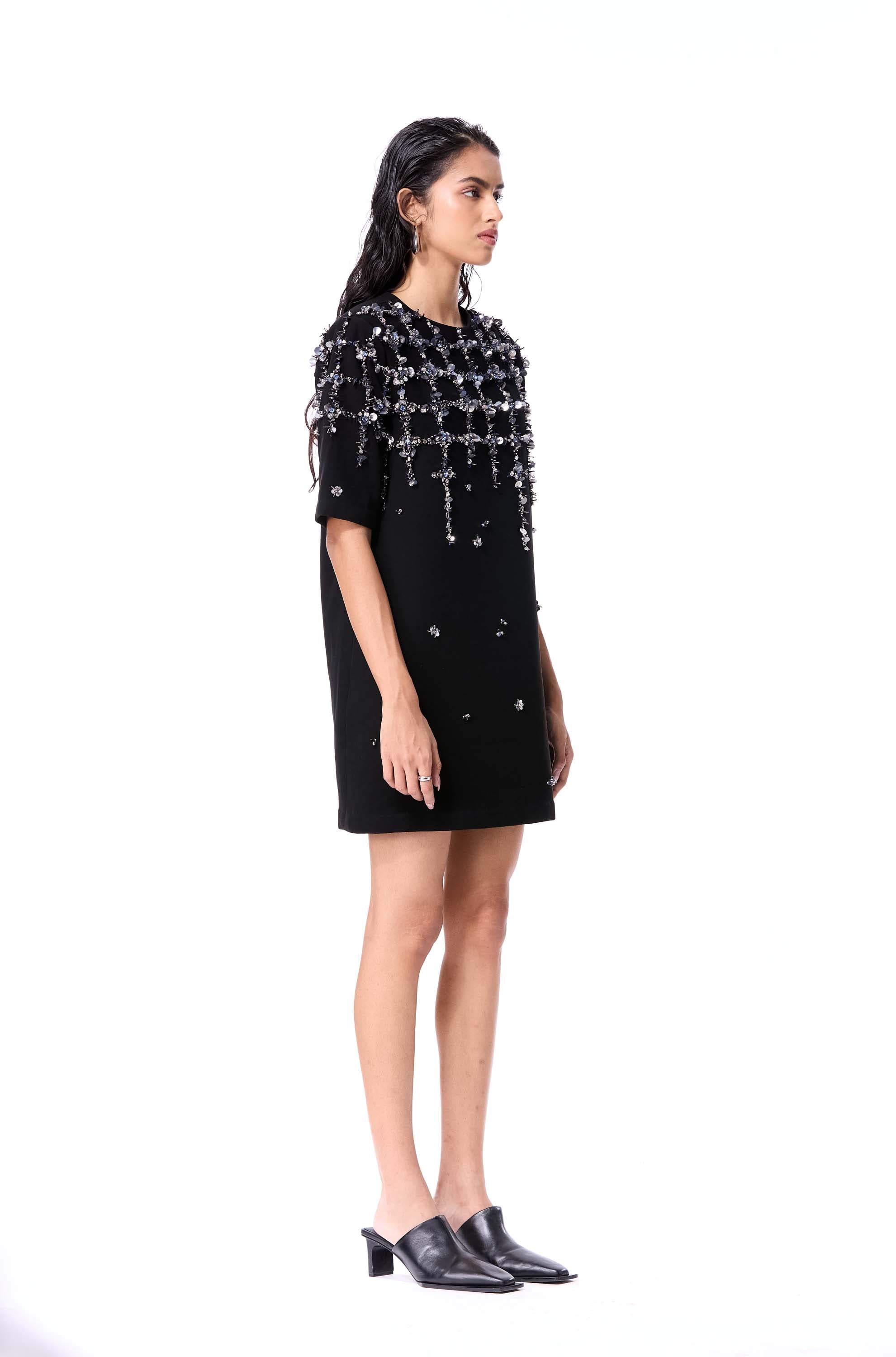 BLEU FRAY EMBELLISHED DRESS - Kanika Goyal Label