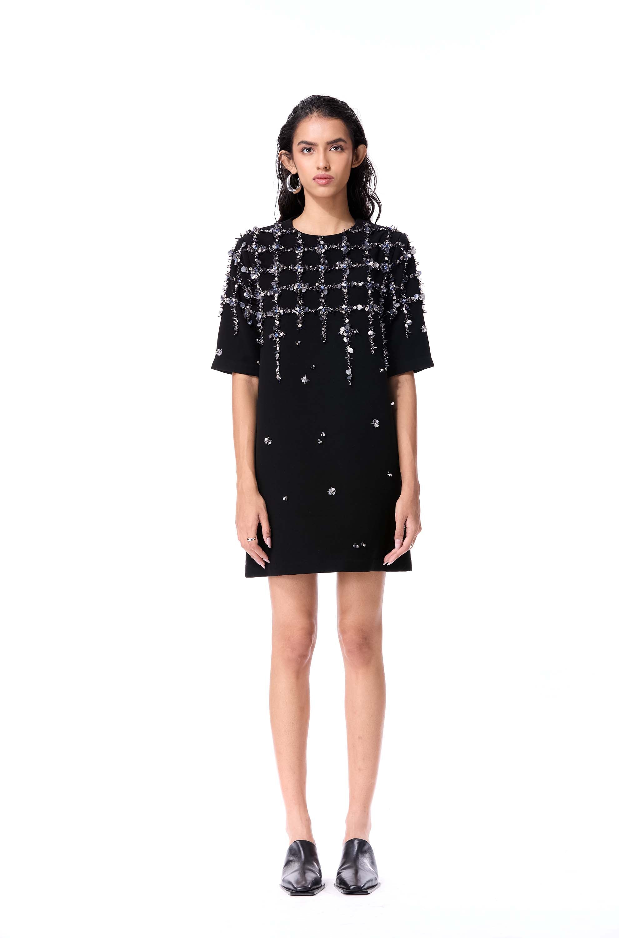 BLEU FRAY EMBELLISHED DRESS - Kanika Goyal Label