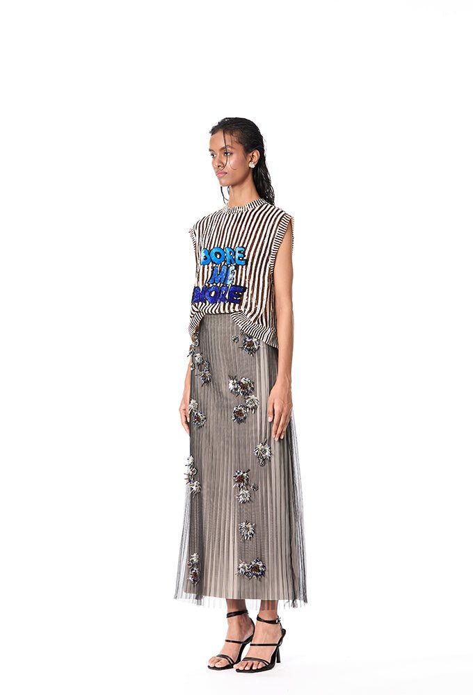 BORE ME MORE' Embellished Top - Kanika Goyal Label