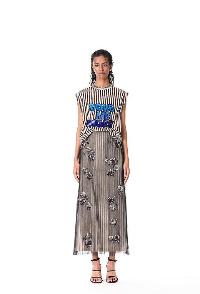 BORE ME MORE' Embellished Top - Kanika Goyal Label