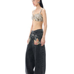 'BURN ME TWICE' DENM PANTS - Kanika Goyal Label