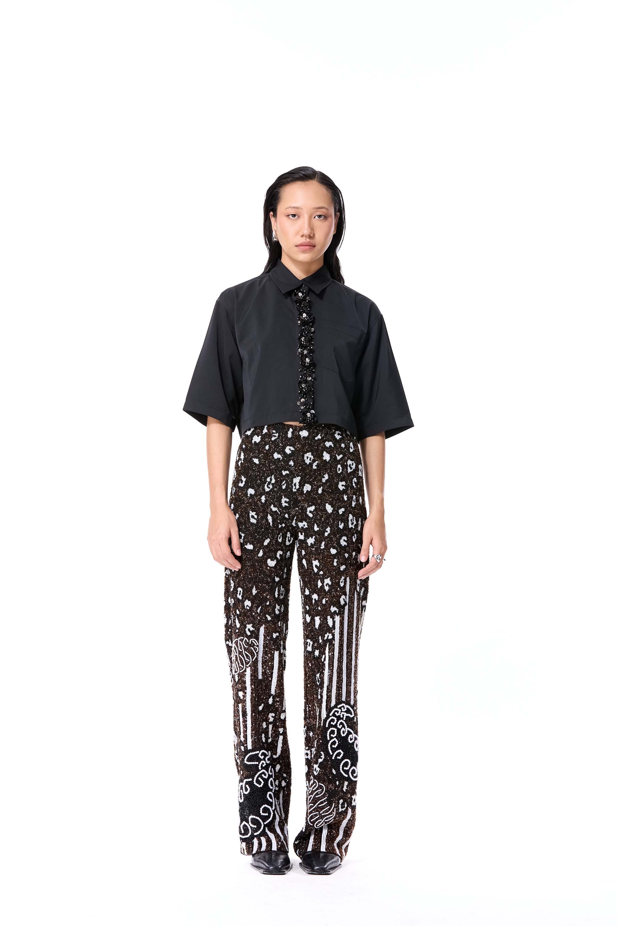 CAMOVERSE EMBELLISHED TROUSER - Kanika Goyal Label