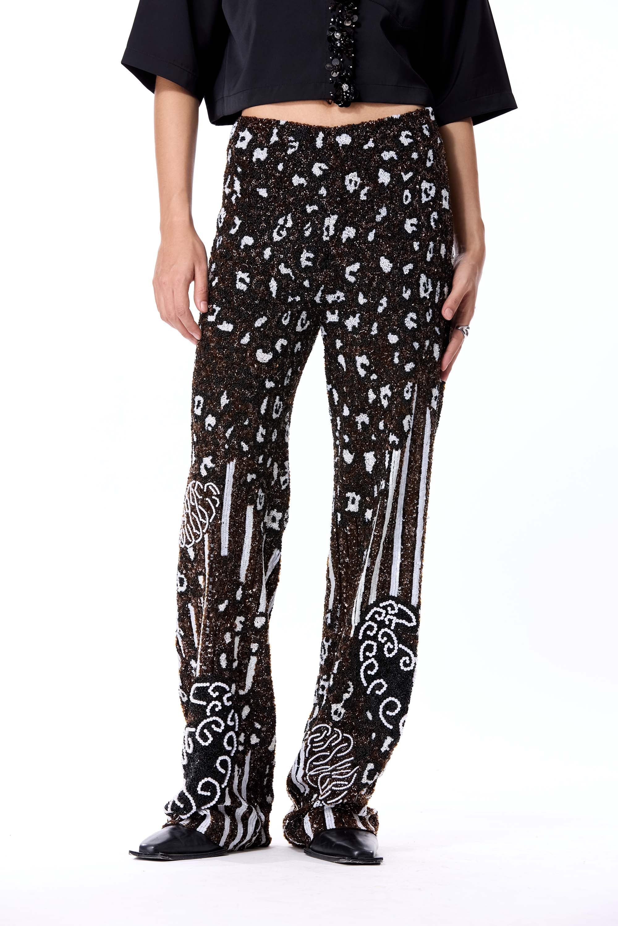 CAMOVERSE EMBELLISHED TROUSER - Kanika Goyal Label