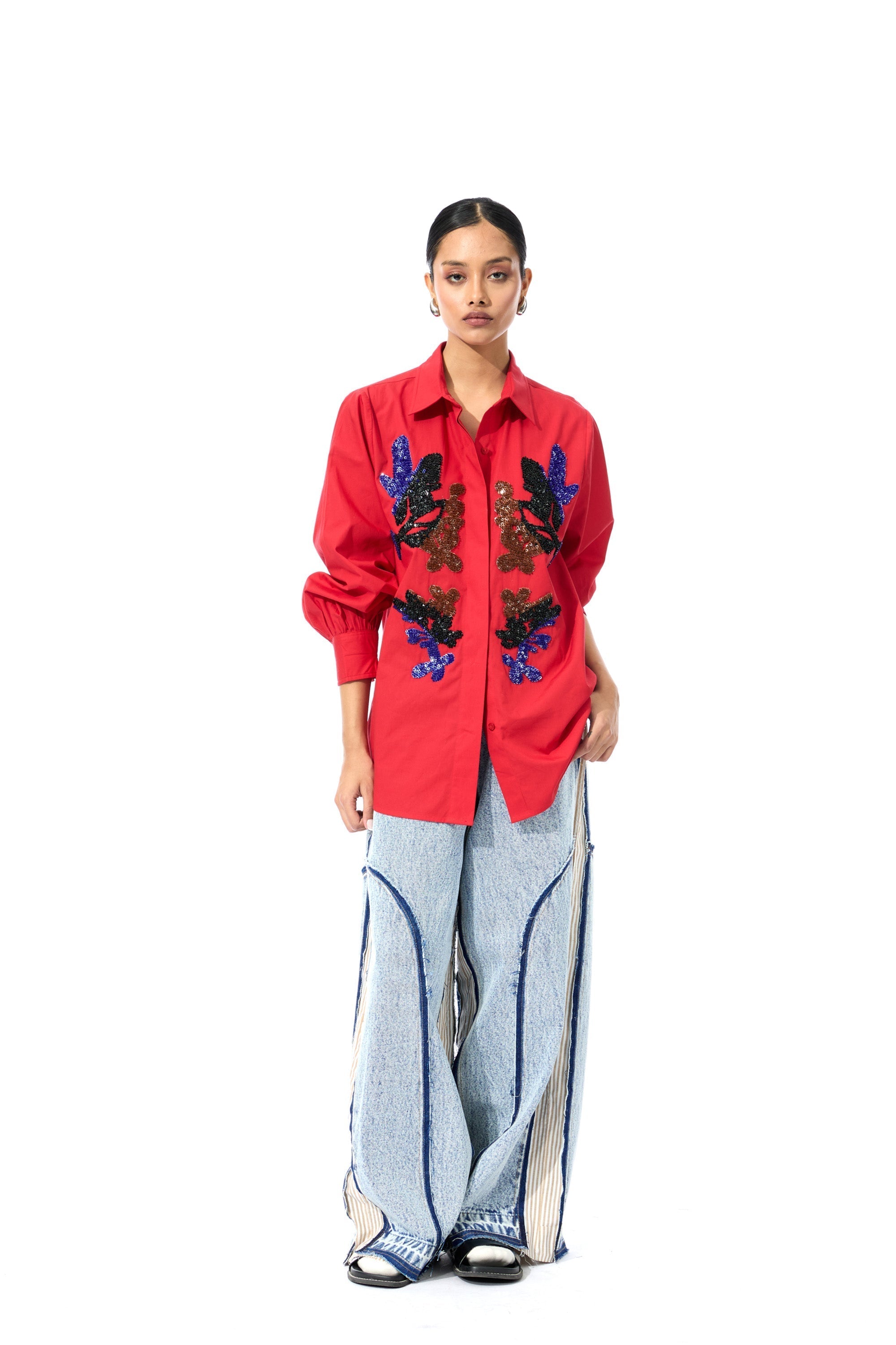 CELESTICH' RED SHIRT - Kanika Goyal Label