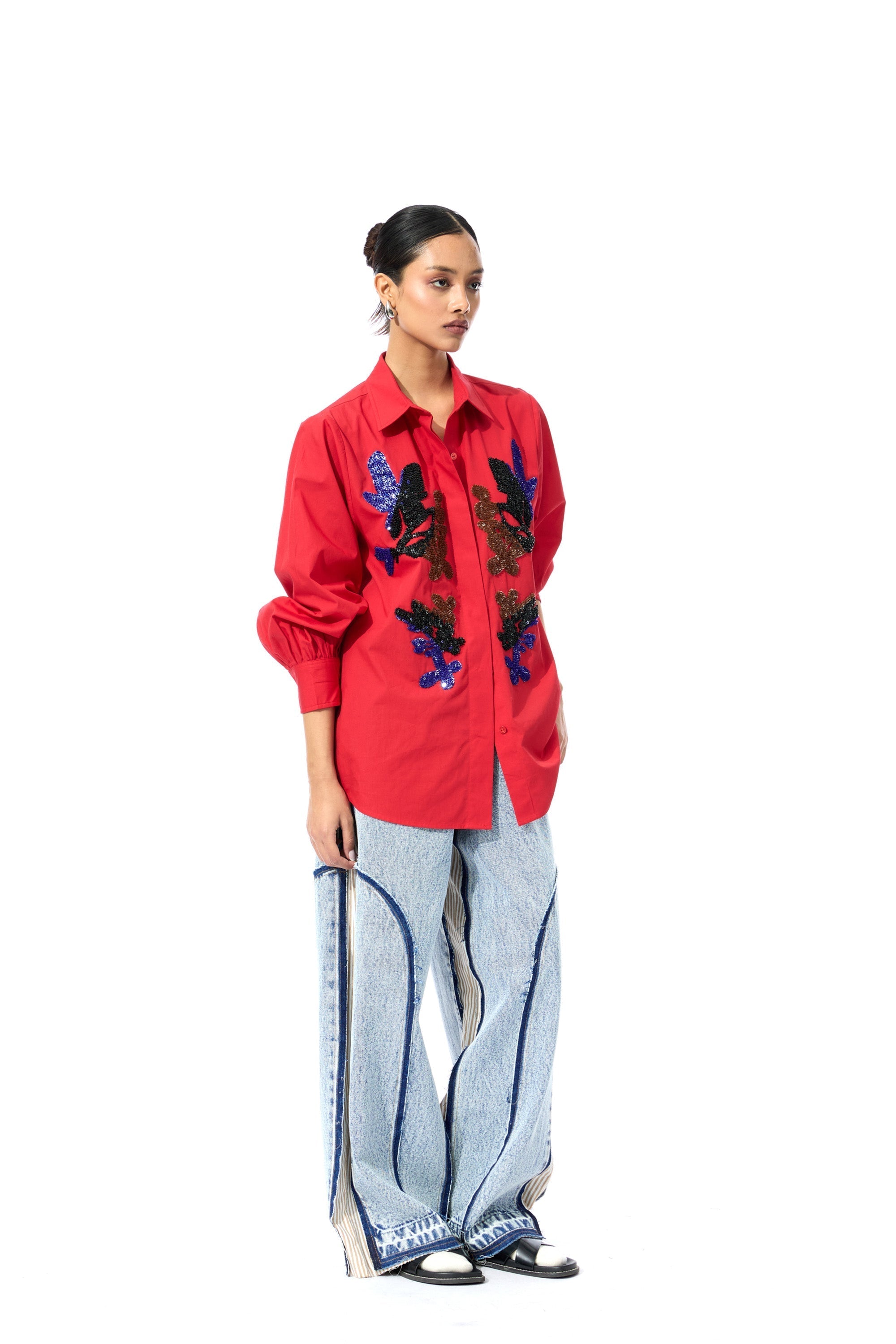 CELESTICH' RED SHIRT - Kanika Goyal Label