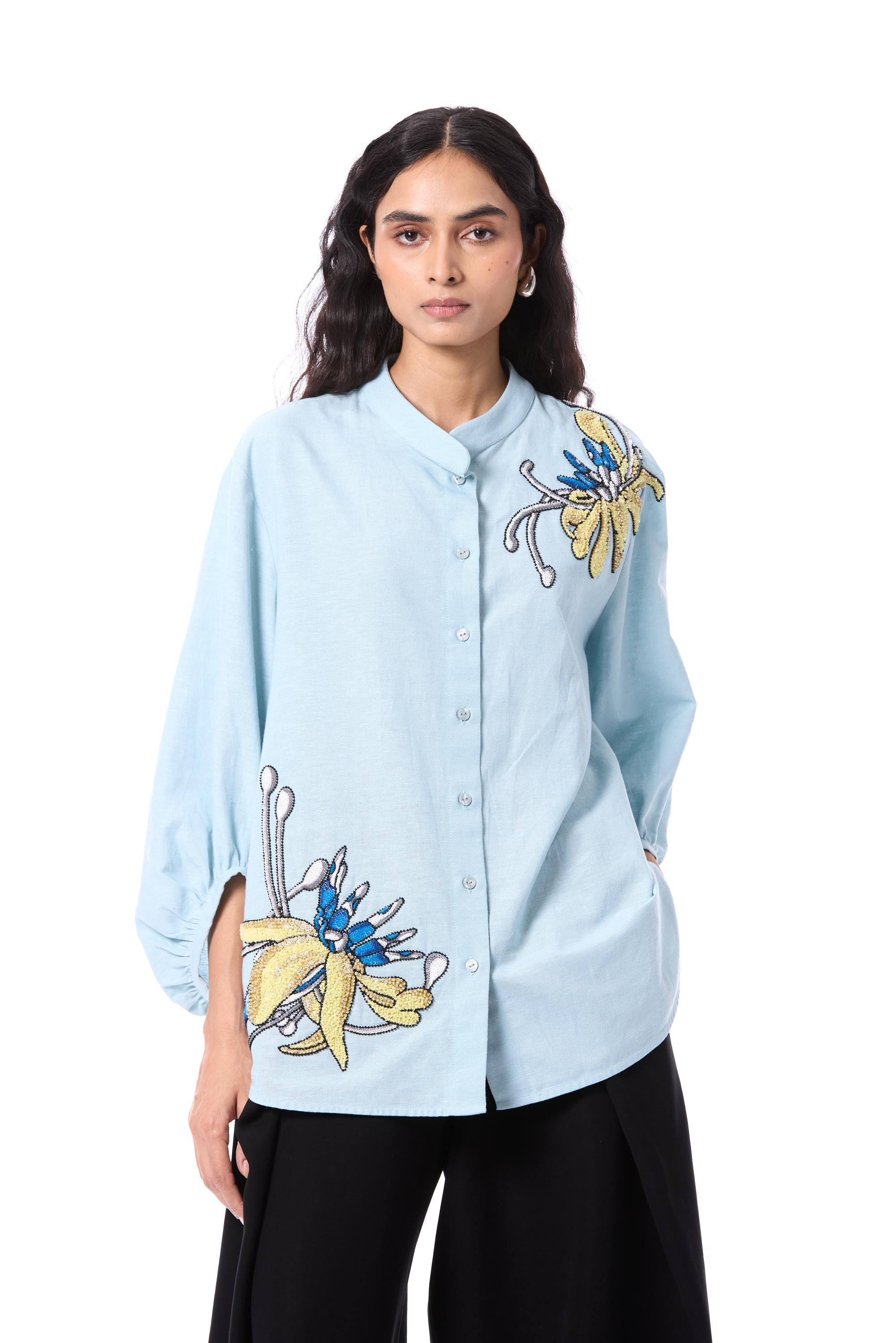 CLOVER MIST' EMBELLISHED SHIRT - Kanika Goyal Label