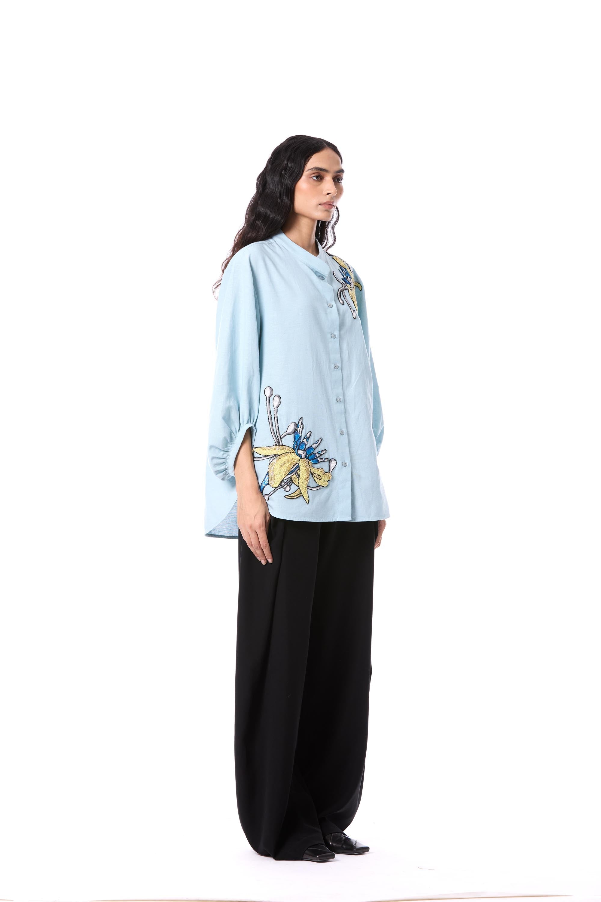 CLOVER MIST' EMBELLISHED SHIRT - Kanika Goyal Label