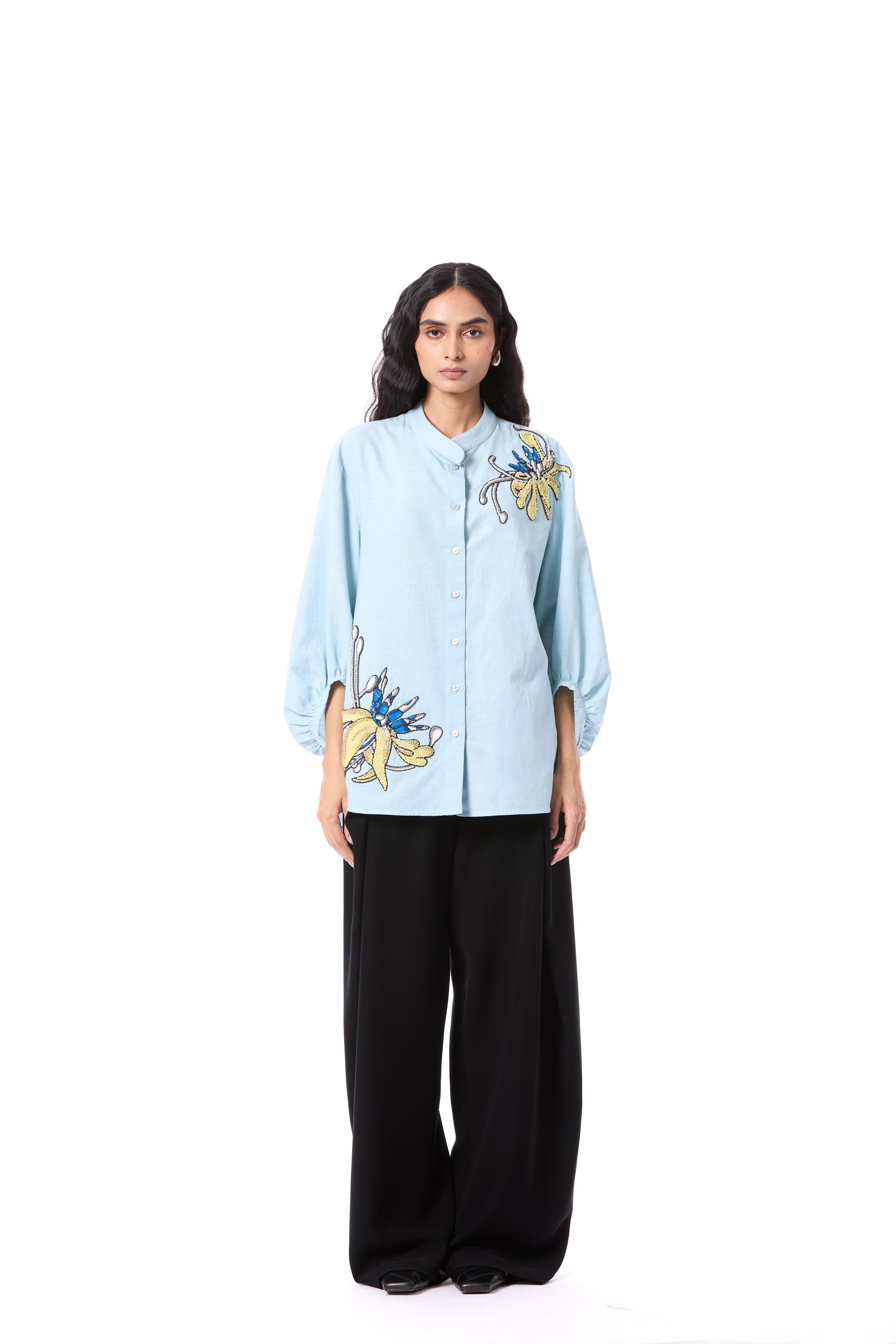 CLOVER MIST' EMBELLISHED SHIRT - Kanika Goyal Label
