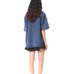 COMET HAZE' EMBELLISHED DENIM TOP - Kanika Goyal Label