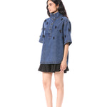 COMET HAZE' EMBELLISHED DENIM TOP - Kanika Goyal Label