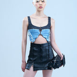 CONCENTRIC CUT DENIM BRALETTE - Kanika Goyal Label