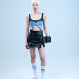 CONCENTRIC CUT DENIM BRALETTE - Kanika Goyal Label