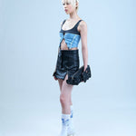 CONCENTRIC CUT DENIM BRALETTE - Kanika Goyal Label
