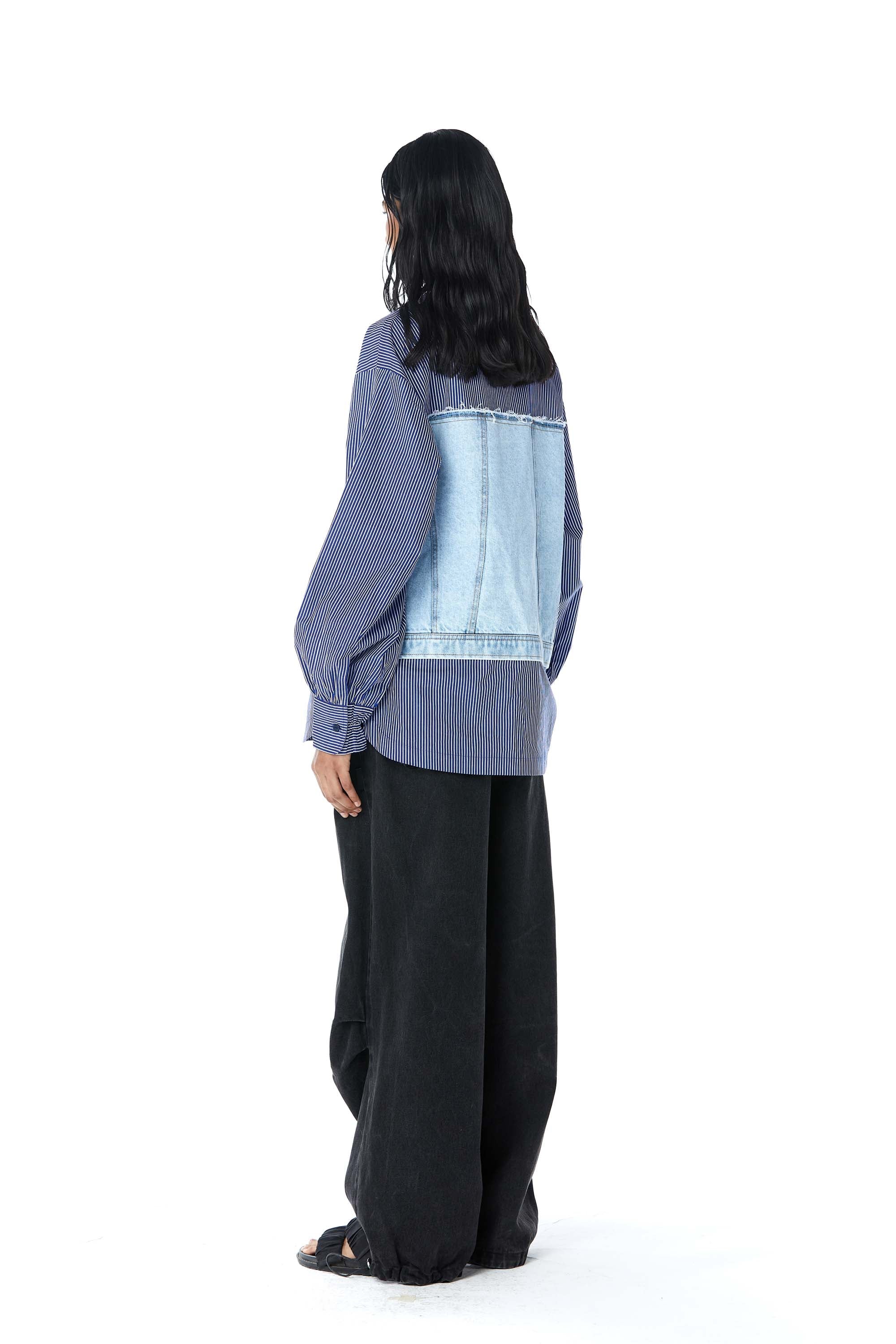 CONCENTRIC CUT' Denim Shirt - Kanika Goyal Label