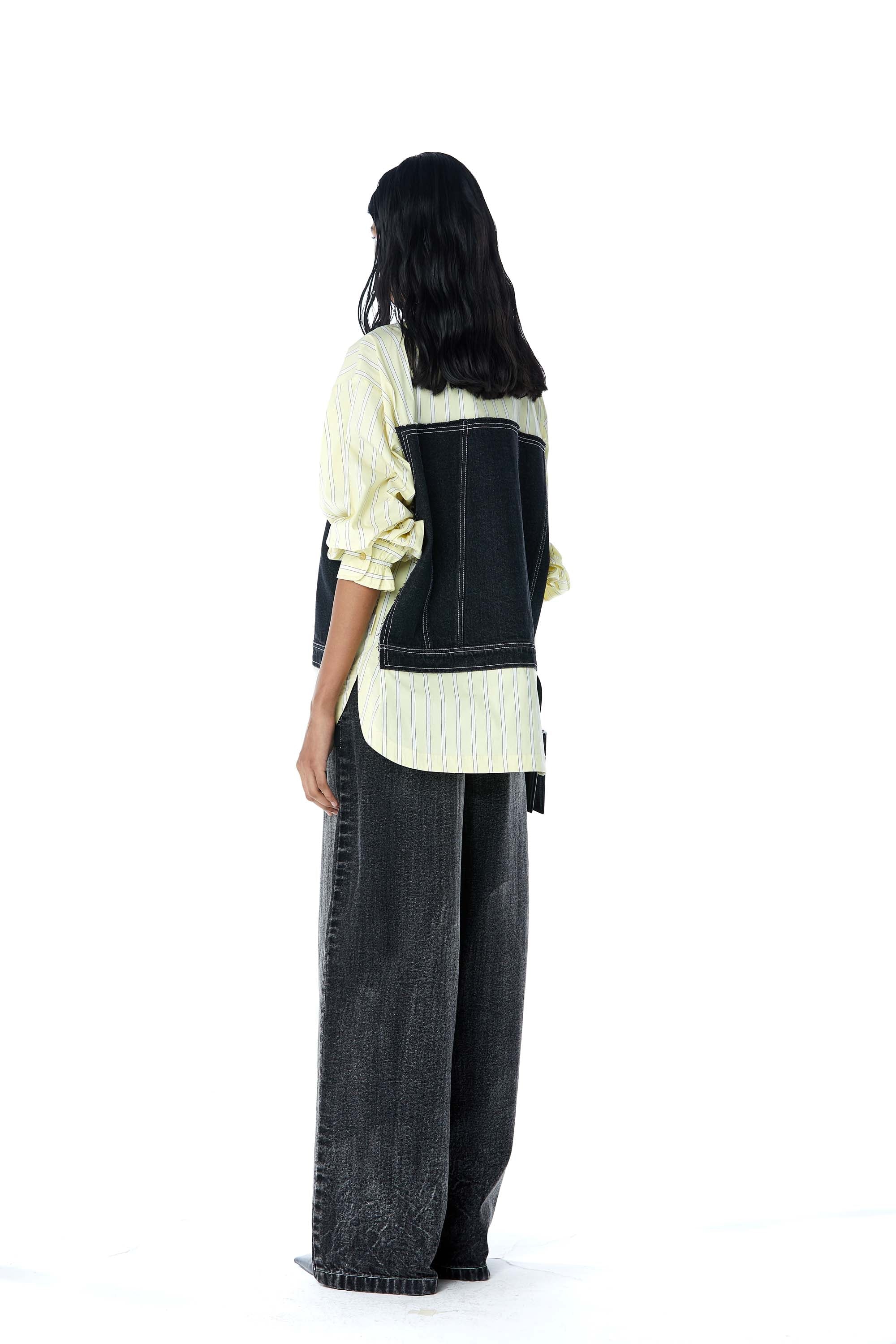 CONCENTRIC CUT' Denim Shirt - Kanika Goyal Label