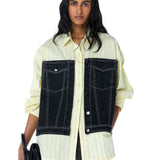 CONCENTRIC CUT' Denim Shirt - Kanika Goyal Label