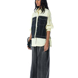 CONCENTRIC CUT' Denim Shirt - Kanika Goyal Label